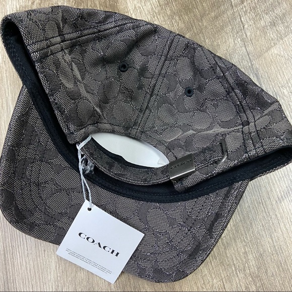 Coach Baseball Hat In Metallic Signature, Black/Gunmetal - Picture 10 of 13